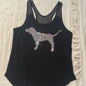 Pink rose gold sequin tank